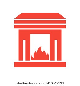 Fireplace icon vector illustration design template - Vector