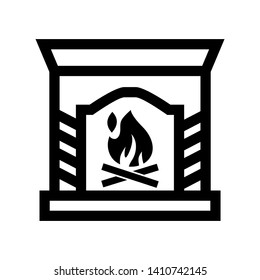 Fireplace icon vector illustration design template - Vector