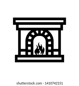 Fireplace icon vector illustration design template - Vector