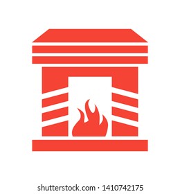 Fireplace icon vector illustration design template - Vector
