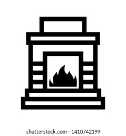 Fireplace icon vector illustration design template - Vector