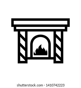 Fireplace icon vector illustration design template - Vector