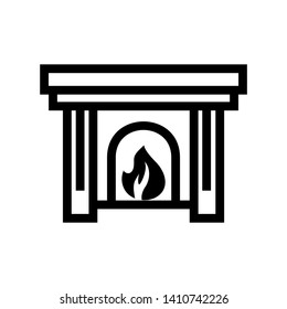 Fireplace icon vector illustration design template - Vector