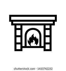 Fireplace icon vector illustration design template - Vector