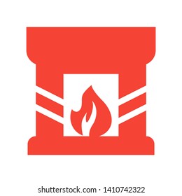 Fireplace icon vector illustration design template - Vector