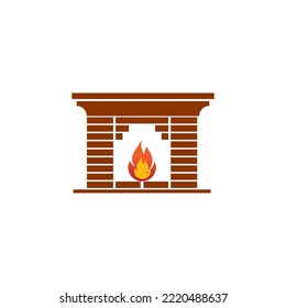 fireplace icon vector illustration symbol design