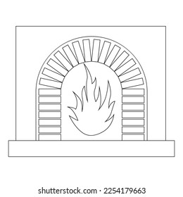 fireplace icon vector illustration symbol design