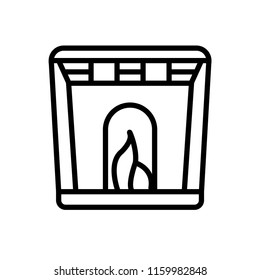 Fireplace icon vector isolated on white background, Fireplace transparent sign