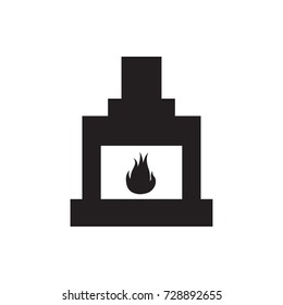 fireplace icon vector isolated on white background