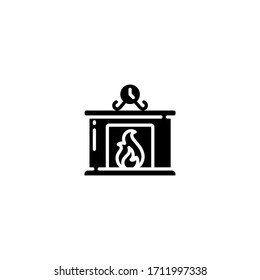 fireplace icon. fireplace vector on gray background