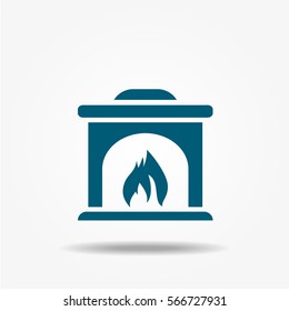 Fireplace icon, vector signs