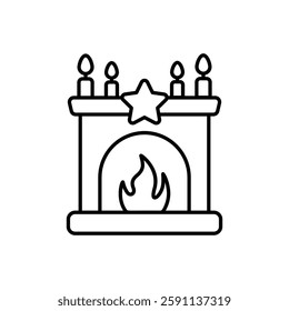 Fireplace icon vector stock illustration