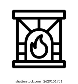 Fireplace Icon Vector Symbol Design Illustration