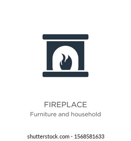 Fireplace icon vector. Trendy flat fireplace icon from furniture collection isolated on white background. Vector illustration can be used for web and mobile graphic design, logo, eps10