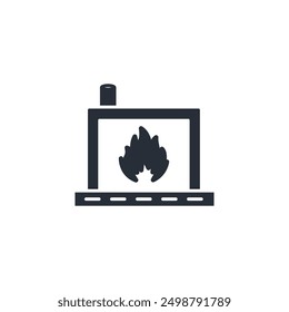 Fireplace icon. vector.Editable stroke.linear style sign for use web design,logo.Symbol illustration.