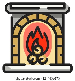 Fireplace icon for website, application, printing, document, poster design, etc.