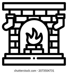 fireplace icon for website, application, printing, document, poster design, etc.