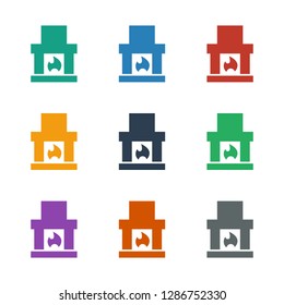 fireplace icon white background. Editable filled fireplace icon from family. Trendy fireplace icon for web and mobile.