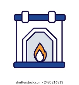 fireplace icon with white background vector stock illustration
