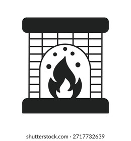 Icono de chimenea con fondo blanco Vector Ilustración de stock