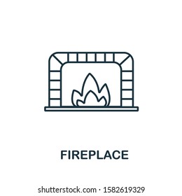 Fireplace icon from winter collection. Simple line element Fireplace for templates, web design and infographics