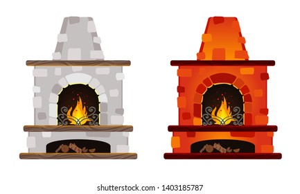 Vectores Imagenes Y Arte Vectorial De Stock Sobre Stone Fireplace