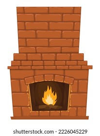 La chimenea está aislada en un fondo blanco. Ilustración vectorial.