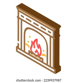 fireplace isometric icon vector. fireplace sign. isolated symbol illustration