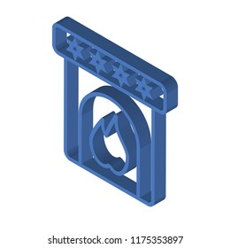 Fireplace isometric left top view 3D icon