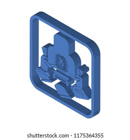 Fireplace isometric left top view 3D icon