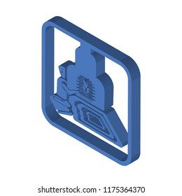 Fireplace isometric left top view 3D icon