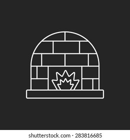 Fireplace line icon