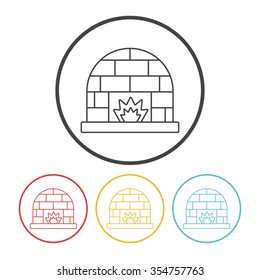 Fireplace line icon