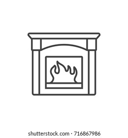 Fireplace line icon.