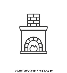 Fireplace line icon.