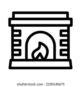 fireplace line icon illustration vector graphic