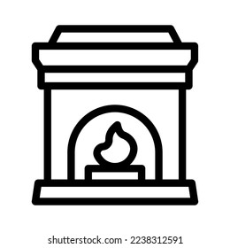 Kamin-Linie-Symbol, Vektorgrafik