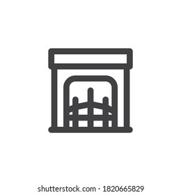 Fireplace line icon. linear style sign for mobile concept and web design. Fireplace outline vector icon. Symbol, logo illustration. Vector graphics