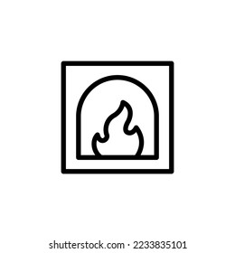 Fireplace line icon vector design