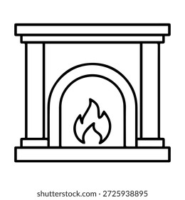 Icono del Vector del logotipo de la línea de la chimenea en un fondo blanco
Icono del logotipo de la línea de Vector
