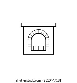 Icono de chimenea lineal. Símbolo de contorno. Esquema aislado del vector