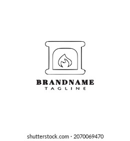 fireplace logo cartoon icon design template black modern isolated illustration