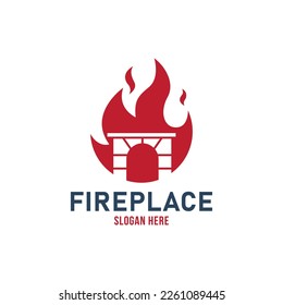 fireplace logo. logotype to your company, logo flame. vector illustration