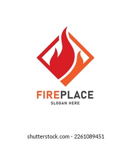 fireplace logo. logotype to your company, logo flame. vector illustration