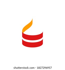 fireplace logo from two plate and a flame