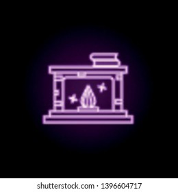 fireplace neon icon. Elements of furniture set. Simple icon for websites, web design, mobile app, info graphics