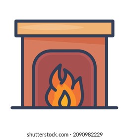 chimenea chimenea chimenea chimenea chimenea invierno soltero icono aislado con estilo de línea rellena