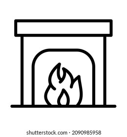 chimenea chimenea chimenea chimenea chimenea invierno soltero icono aislado con estilo de contorno
