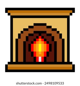 Kamin im Pixel-Kunststil