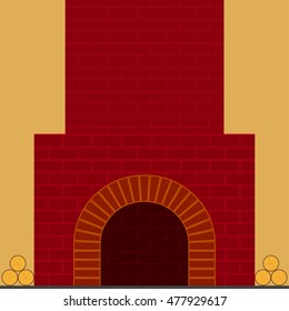 fireplace red brick